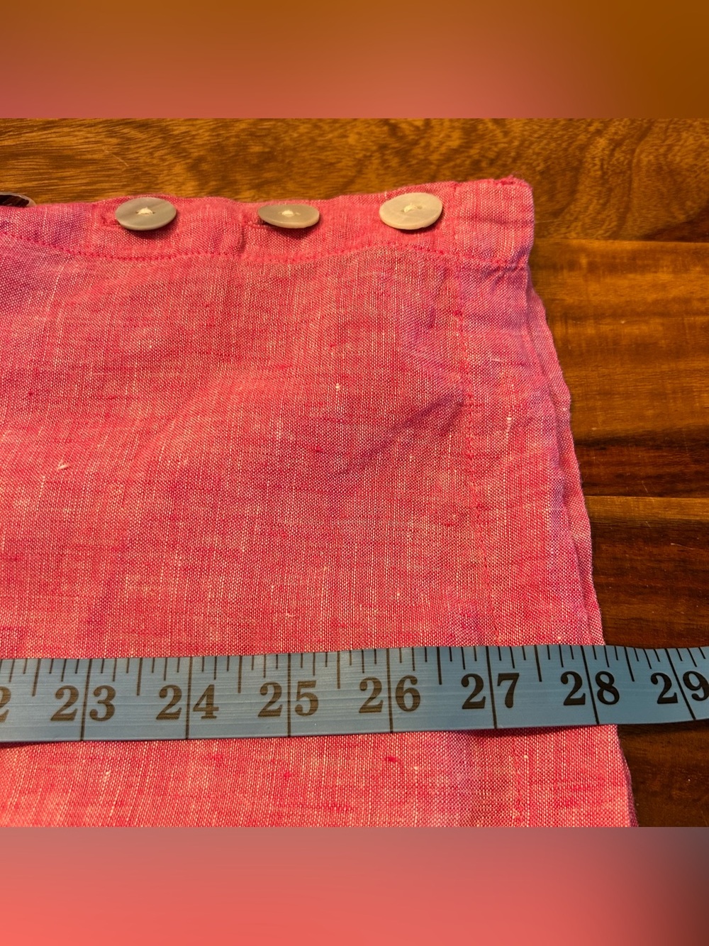 Tahari Pink Linen Collared V-Neck Tunic - Picture 8 of 9